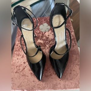 Black patent high heels